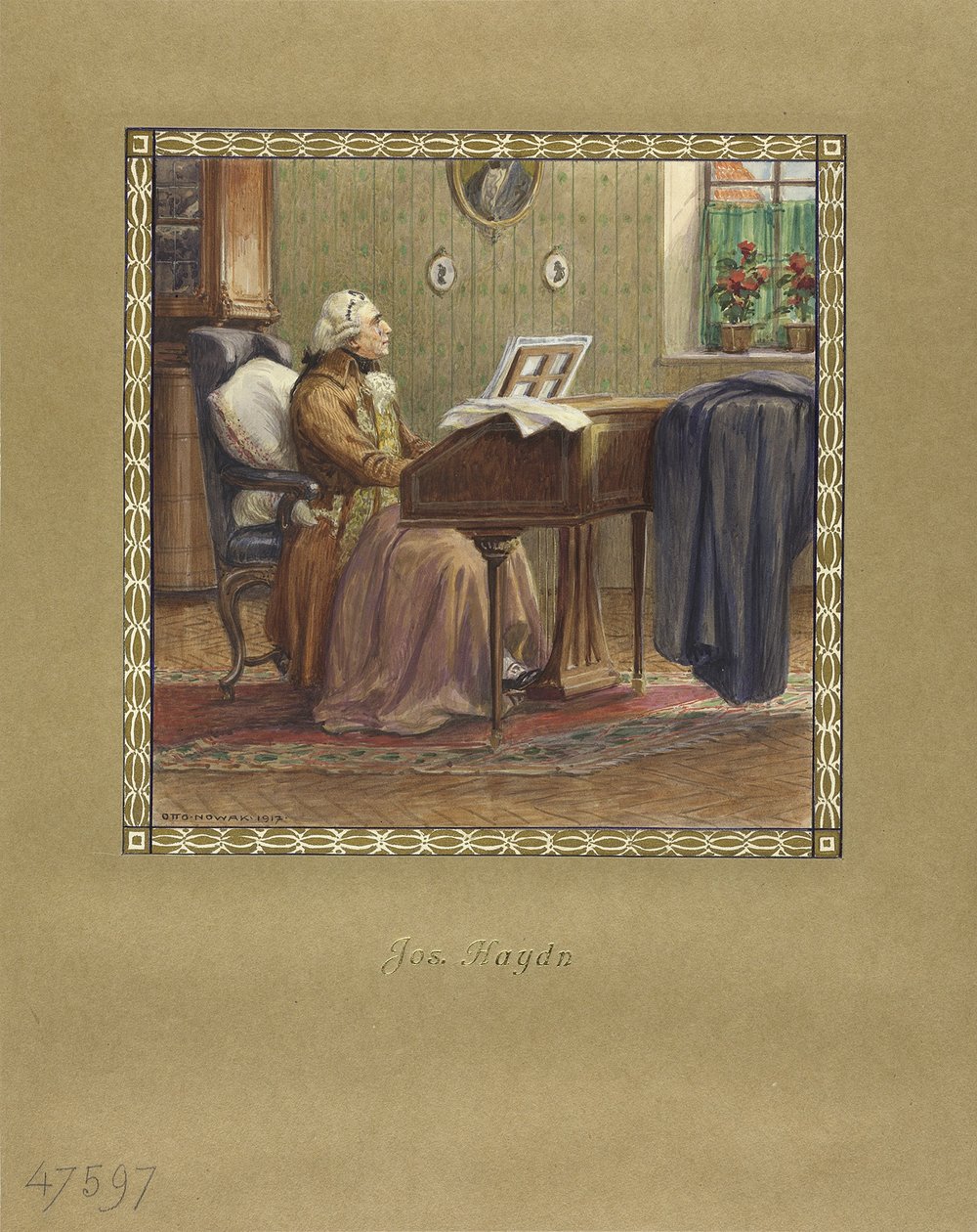 Joseph Haydn ved flyglet, 1917 af Otto Robert Nowak