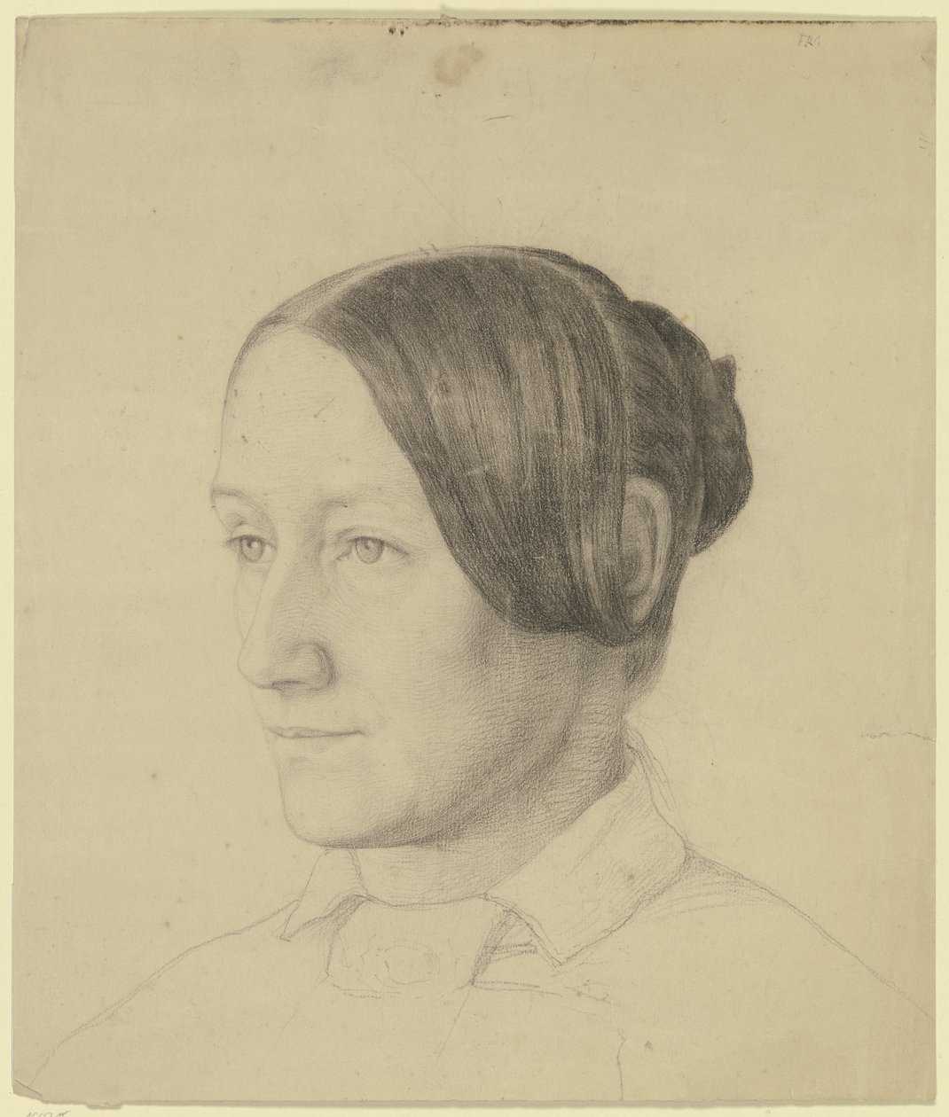 Portræt af Emilie Scholderer, kunstnerens mor af Otto Scholderer