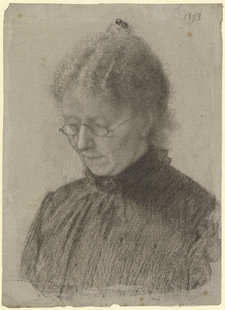 Luise Scholderer læser af Otto Scholderer
