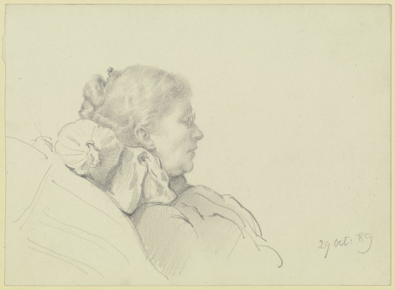Luise Scholderer læser af Otto Scholderer