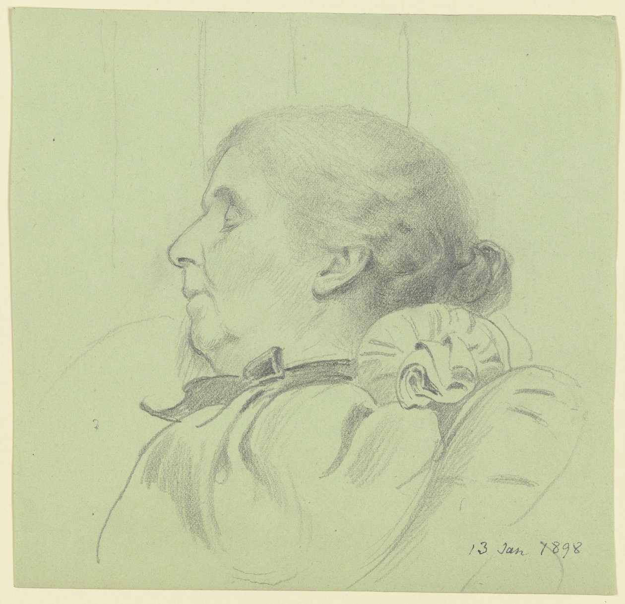 Luise Scholderer sovende af Otto Scholderer