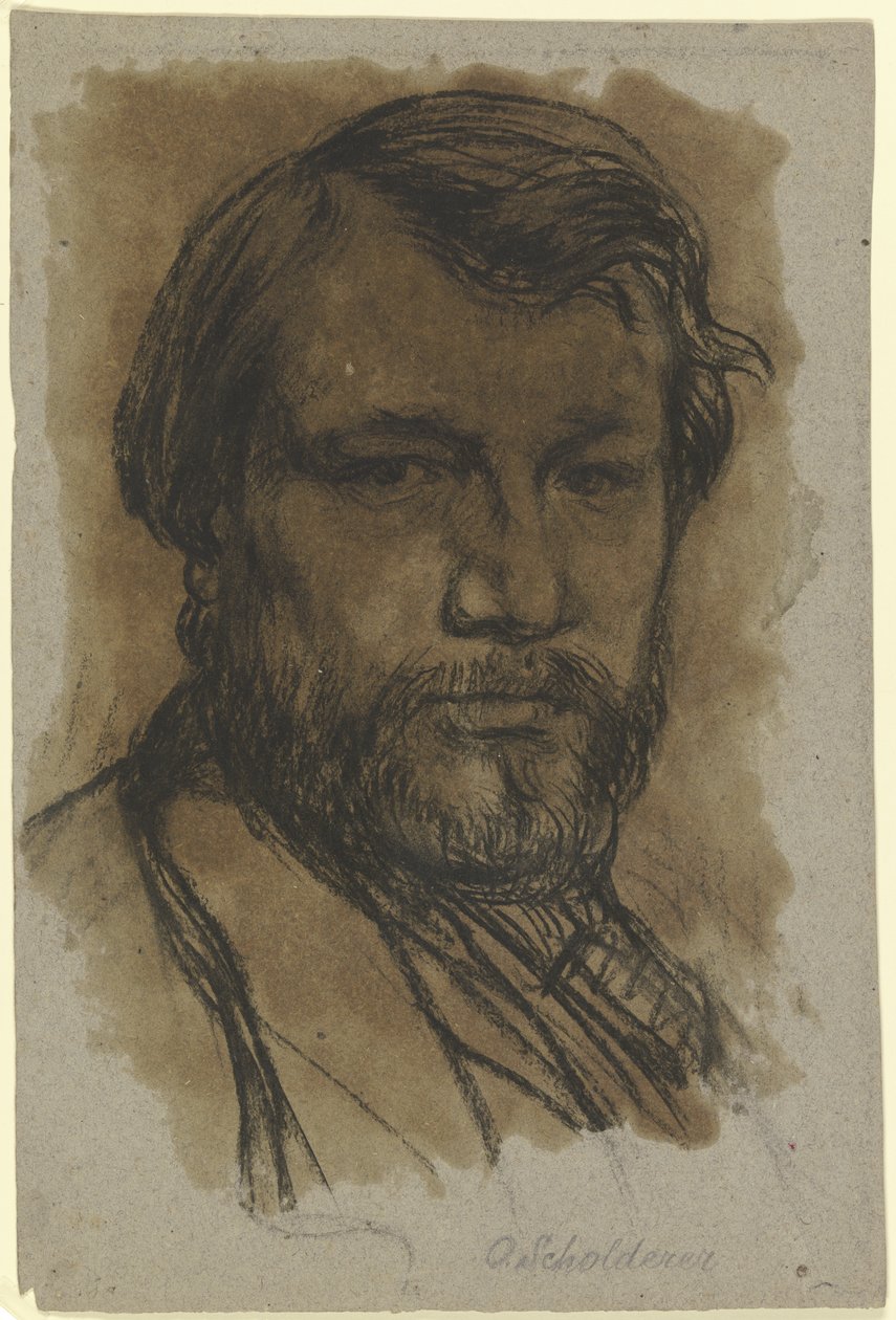 Kunstnerens selvportræt af Otto Scholderer