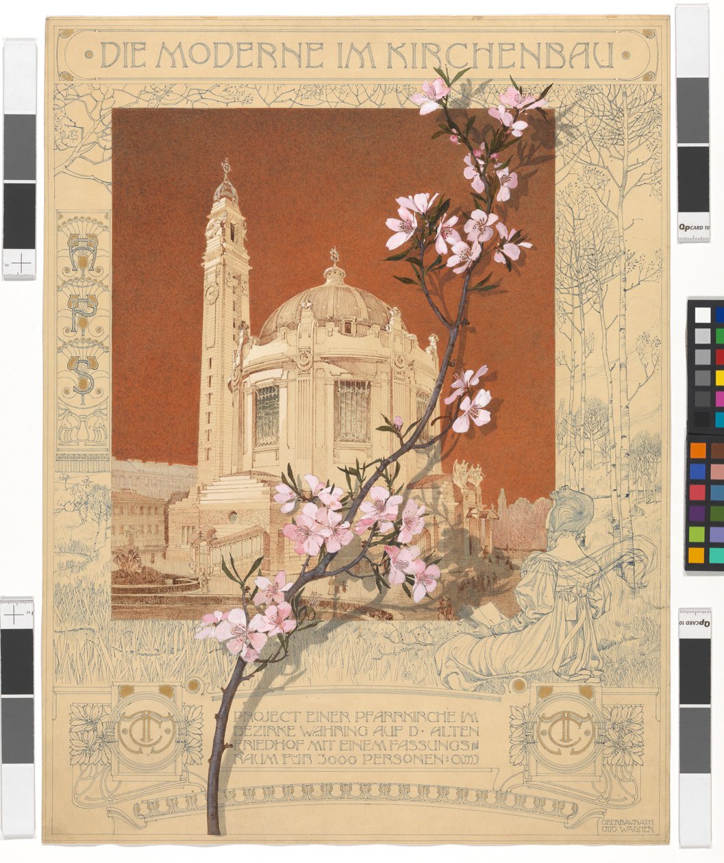 Sognekirke i Währing, illustration «Moderniteten i kirkebyggeri» af Otto Wagner