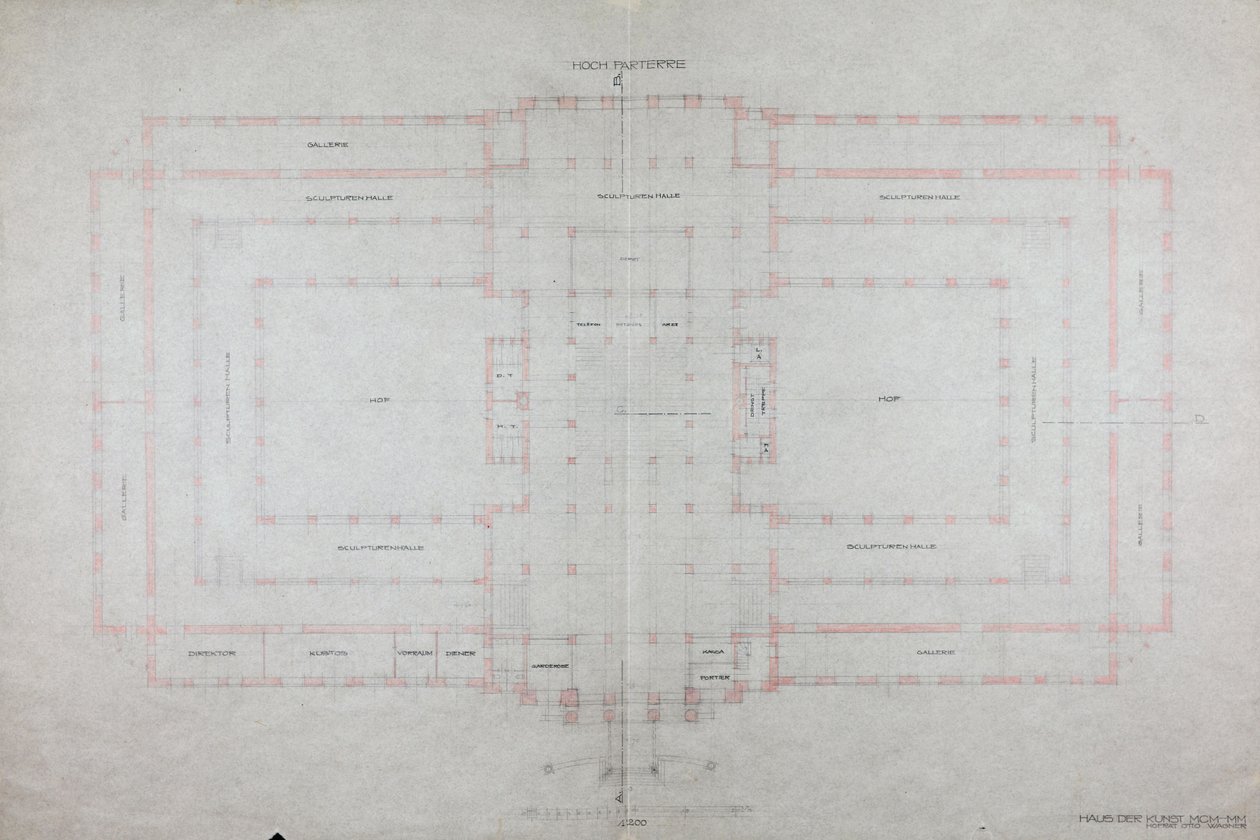 Projekt til et "House of Art MCM-MM" af Otto Wagner