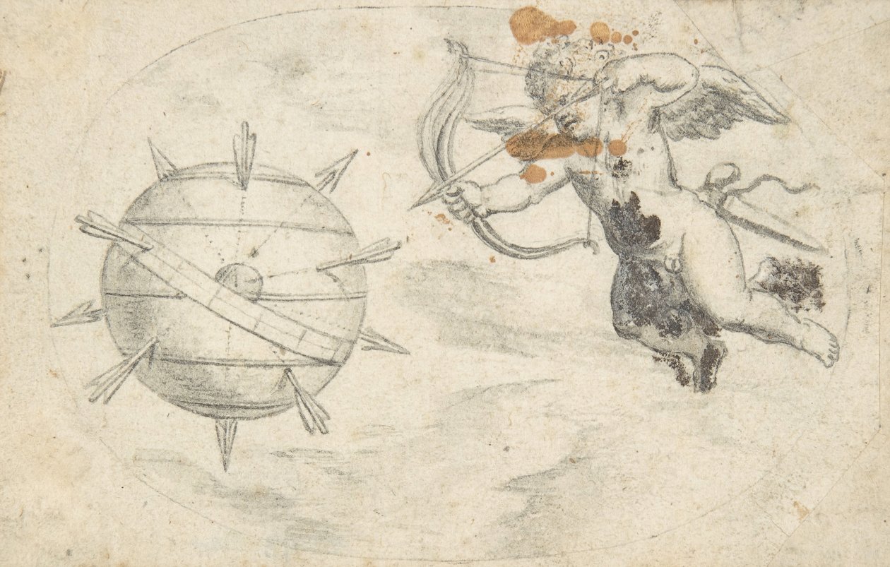 Amor skyder pile på World Globe, 1608 eller kort før. af Otto van Veen.