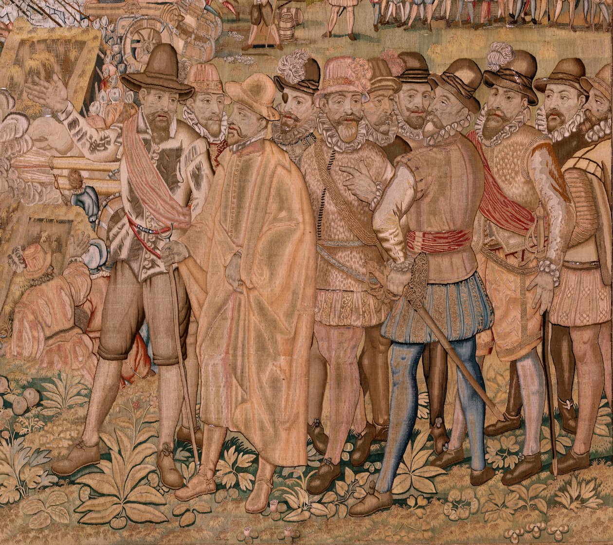 flamsk gobelin. Serie triumfer og slag af ærkehertug Albert. Indtagelsen af byen Hulst (Toma de la Plaza de Hulst). Syvende gobelin i serien. Model Otto van Veen og Hans I Snellinck. Fremstilling Martin Reynbouts, Bruxelles af Otto van Veen