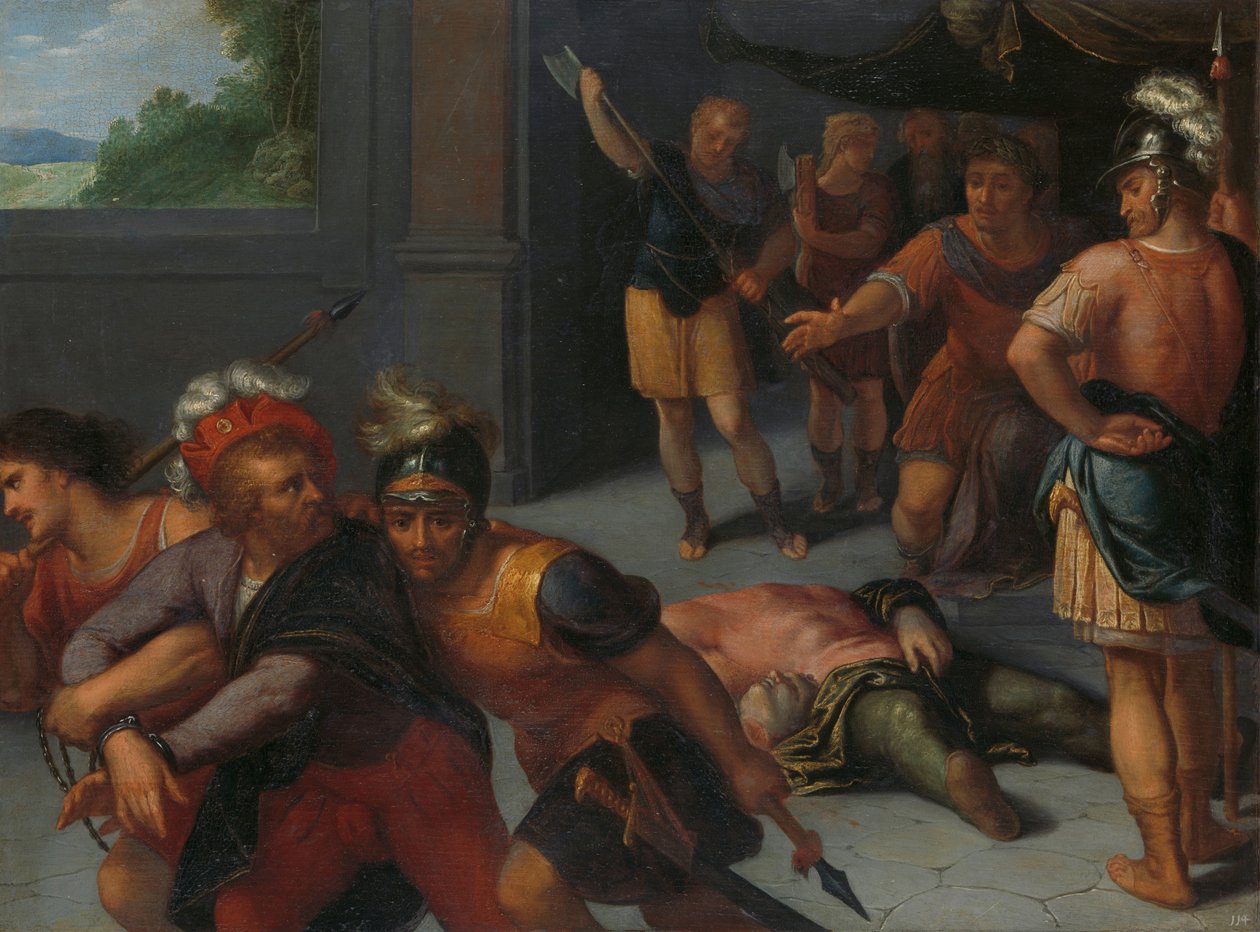 Halshugningen af Claudius Paulus og tilfangetagelsen af Julius Civilis Halshugning af Julius Paulus og fængsling af Claudius Civilis en af en serie på tolv om Batavernes opstand mod romerne af Otto van Veen