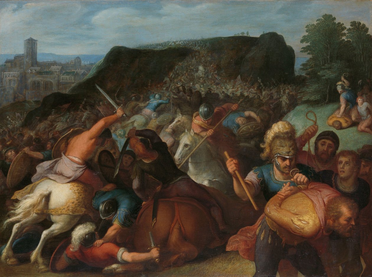 Valentinus taget til fange Valentinus er taget til fange en af en serie på tolv om Batavernes opstand mod romerne af Otto van Veen