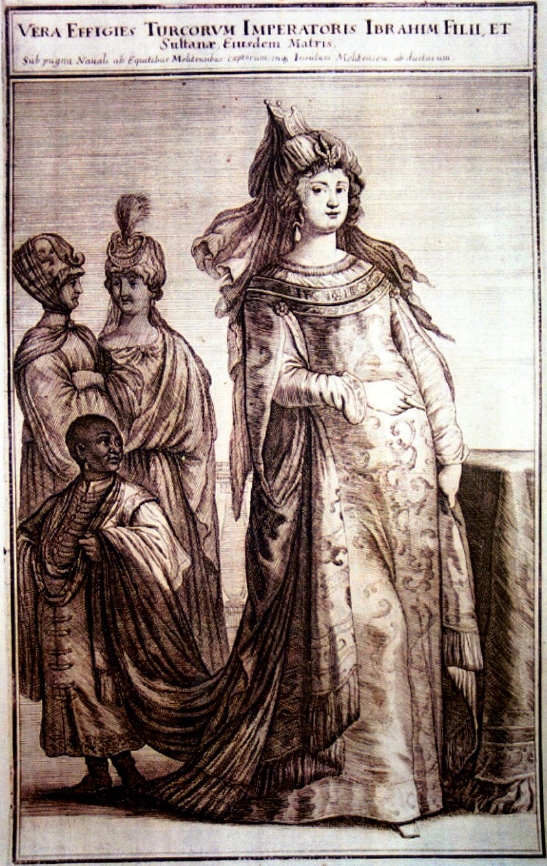 Kosem Sultan med tjenere, 1647 af Ottoman School