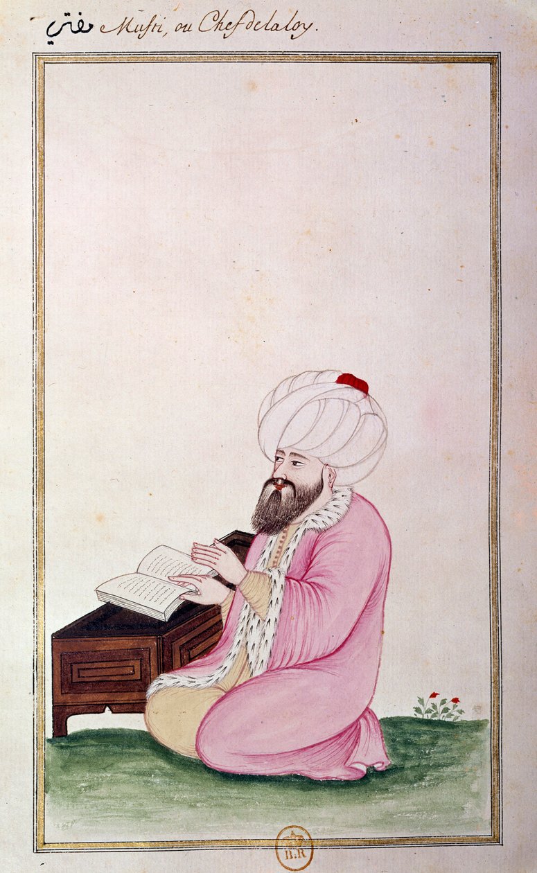 Osmannisk kunst: Jurachef. Tryk fra et manuskript af Ottoman School