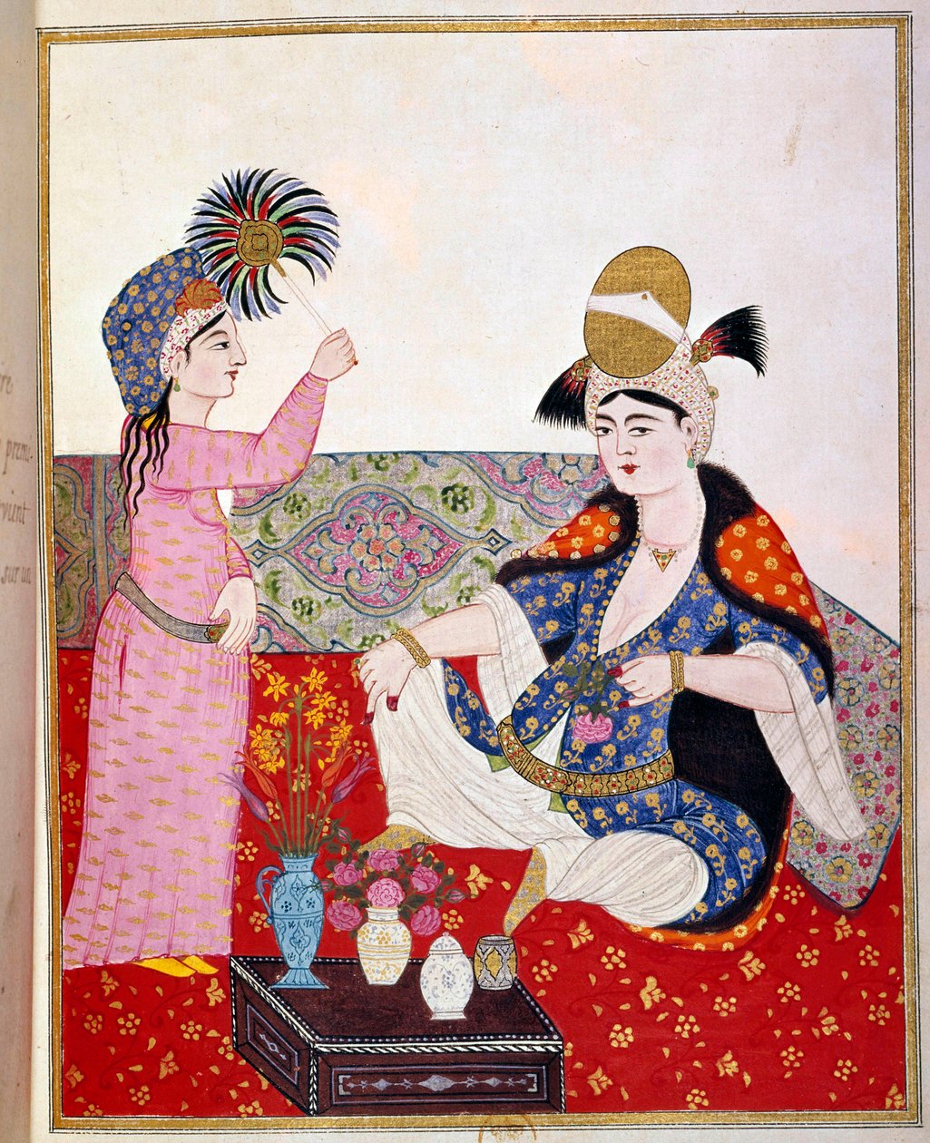 Osmannerriget: repræsentation af en sultan og hendes tjenerinde (Lord Raynals favorit?) Miniature af det 17. århundredes Paris, B.N. af Ottoman School