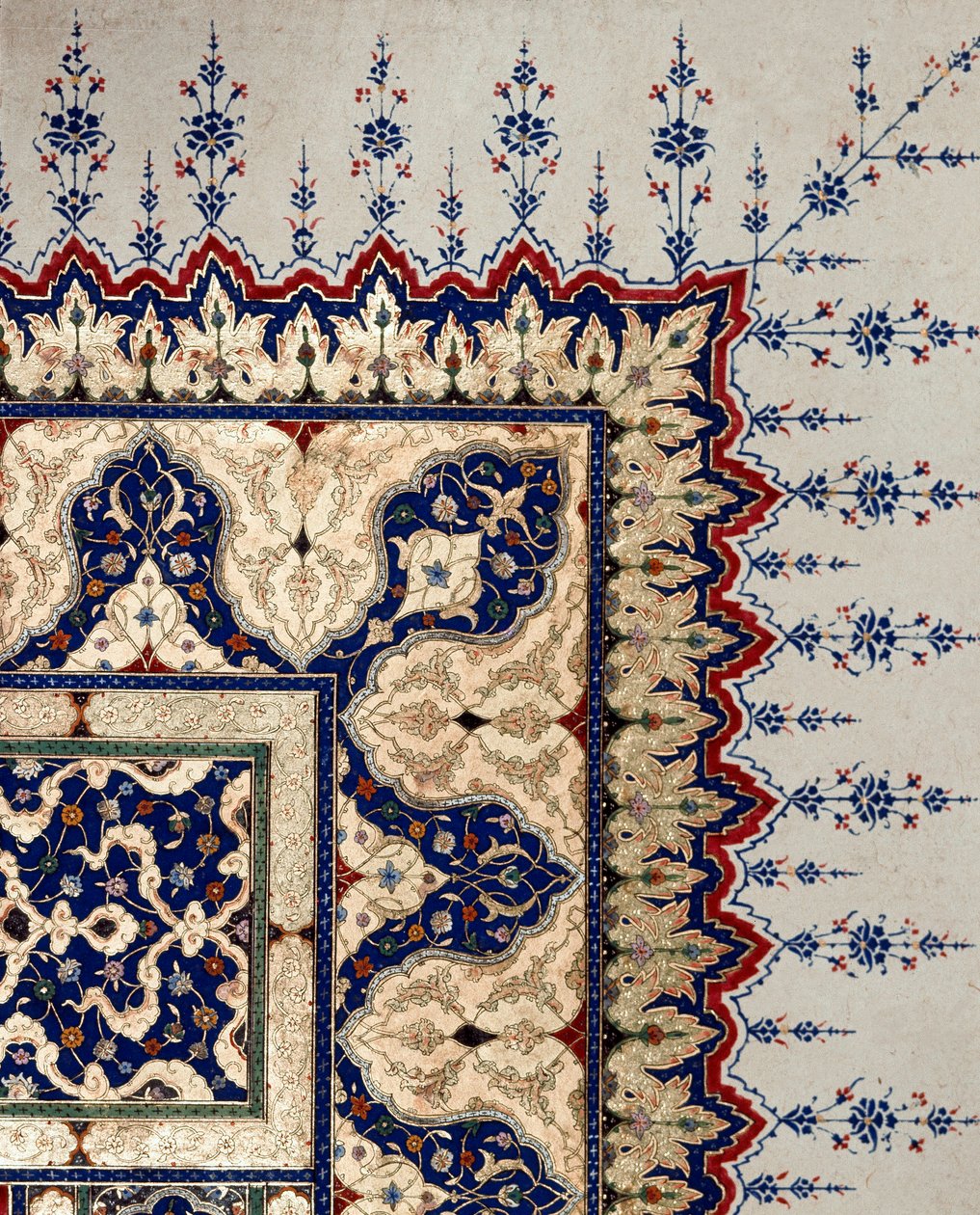 Osmannisk kunst: sidedetalje af codex B 373, miniature. 16. århundrede. Istanbul, Topkapi Sarayi Museumsbibliotek af Ottoman School