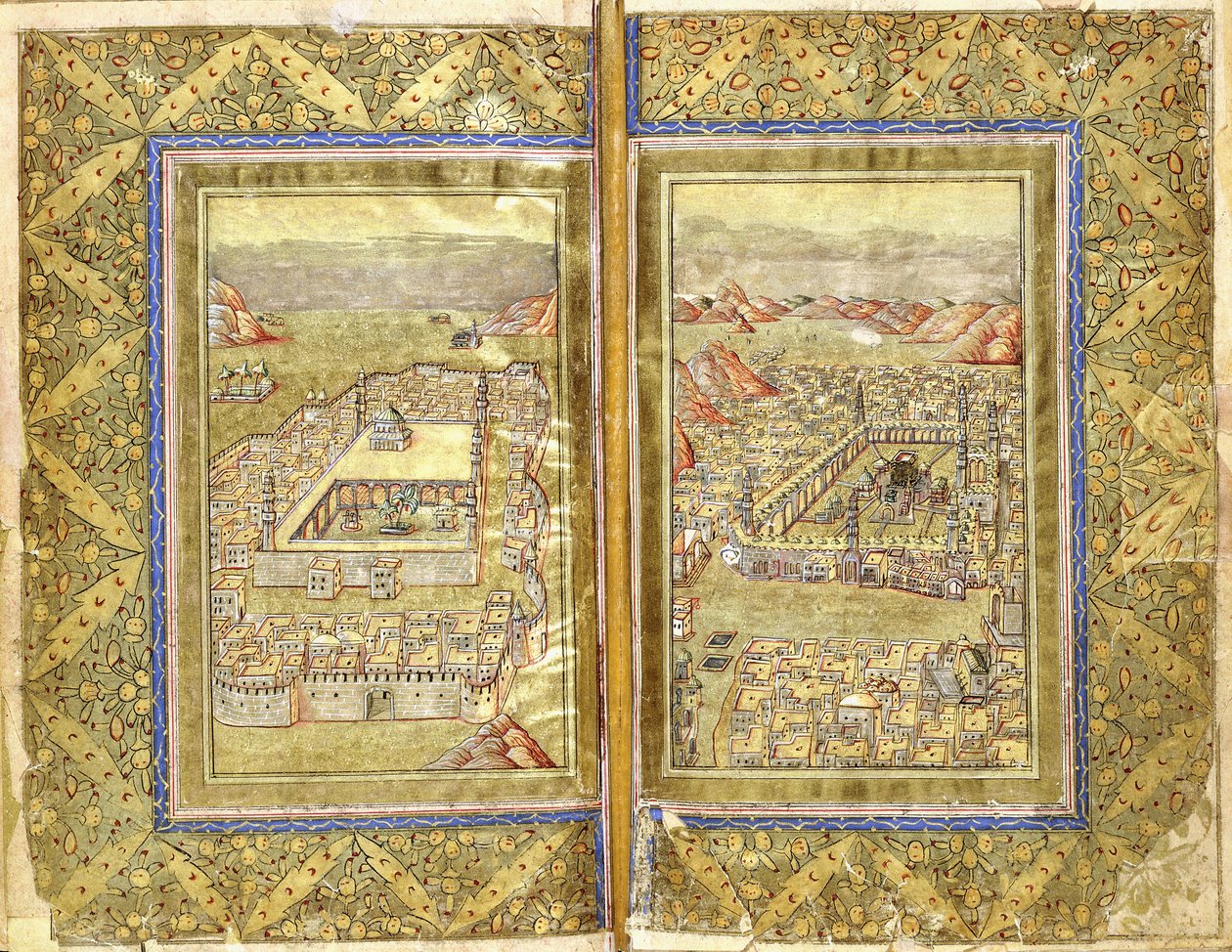 Udsigt over Mekka og Medina, ca. 1794-5 af Ottoman School
