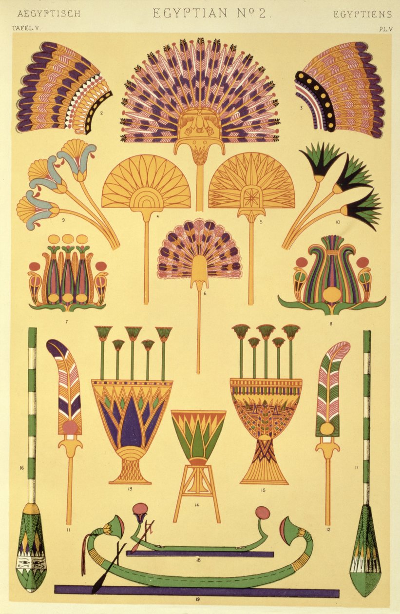 Egyptisk ornament fra Ch II, plade V i `Grammar of Ornament