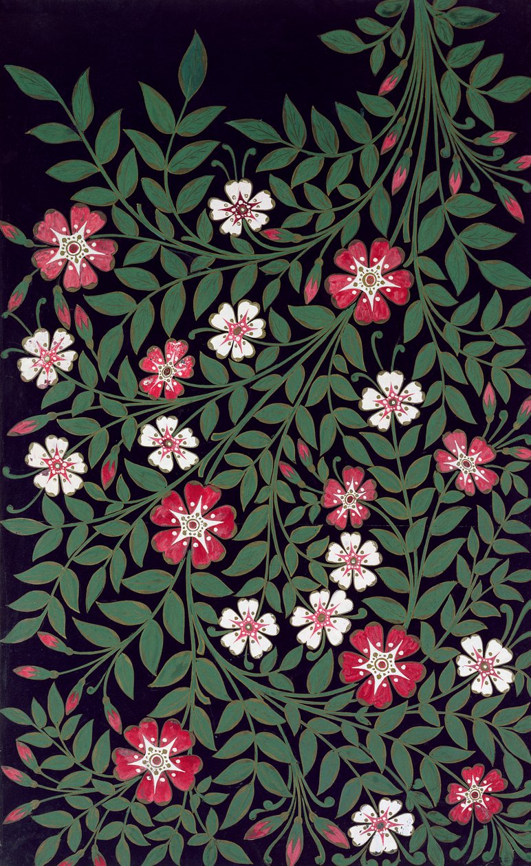Blomsterdesign af J. Owen, 1863 af Owen Jones