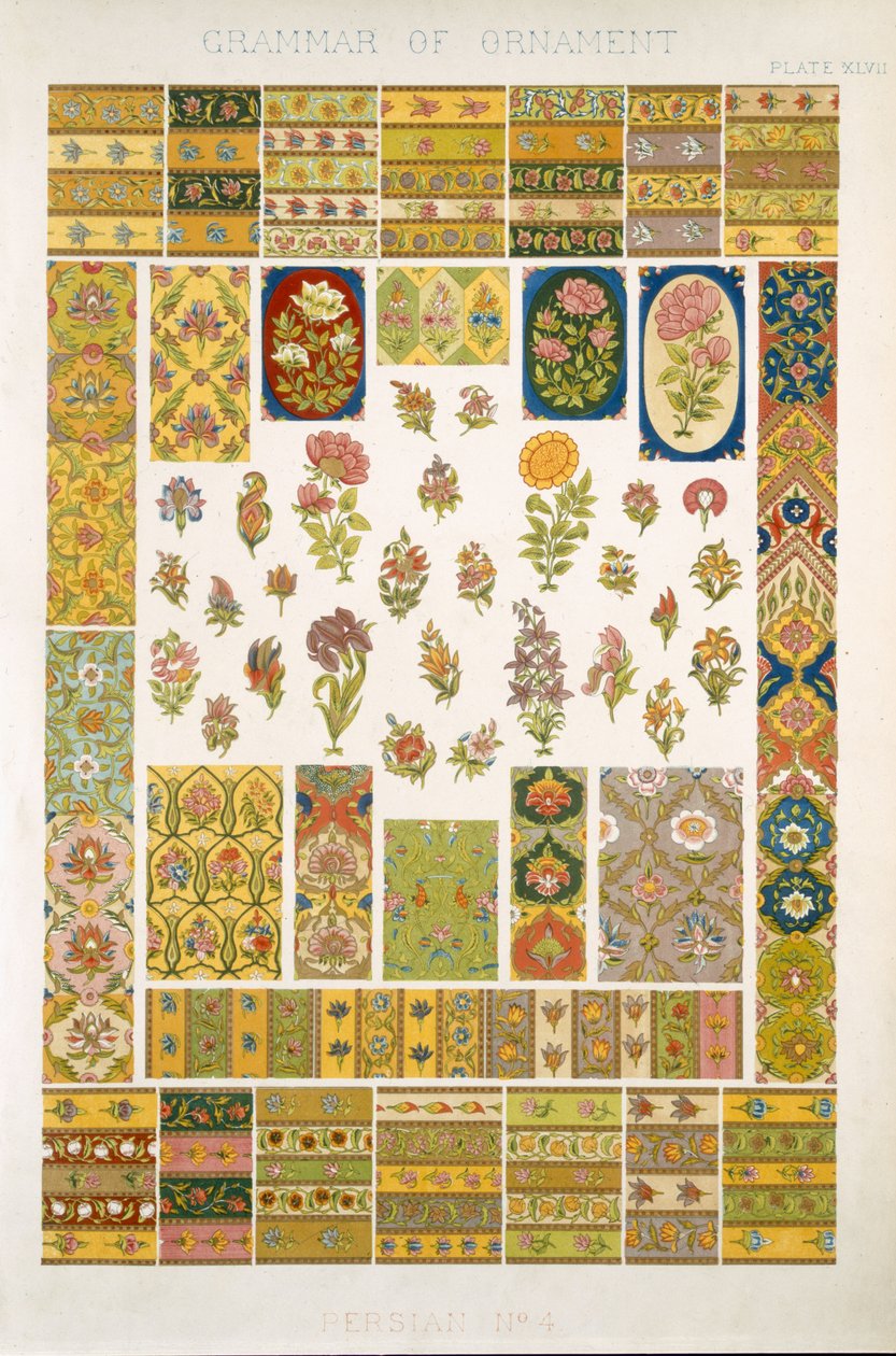 Persisk nr. 4, plade XLVII. fra "The Grammar of Ornament" af Owen Jones (1809-68) af Owen Jones