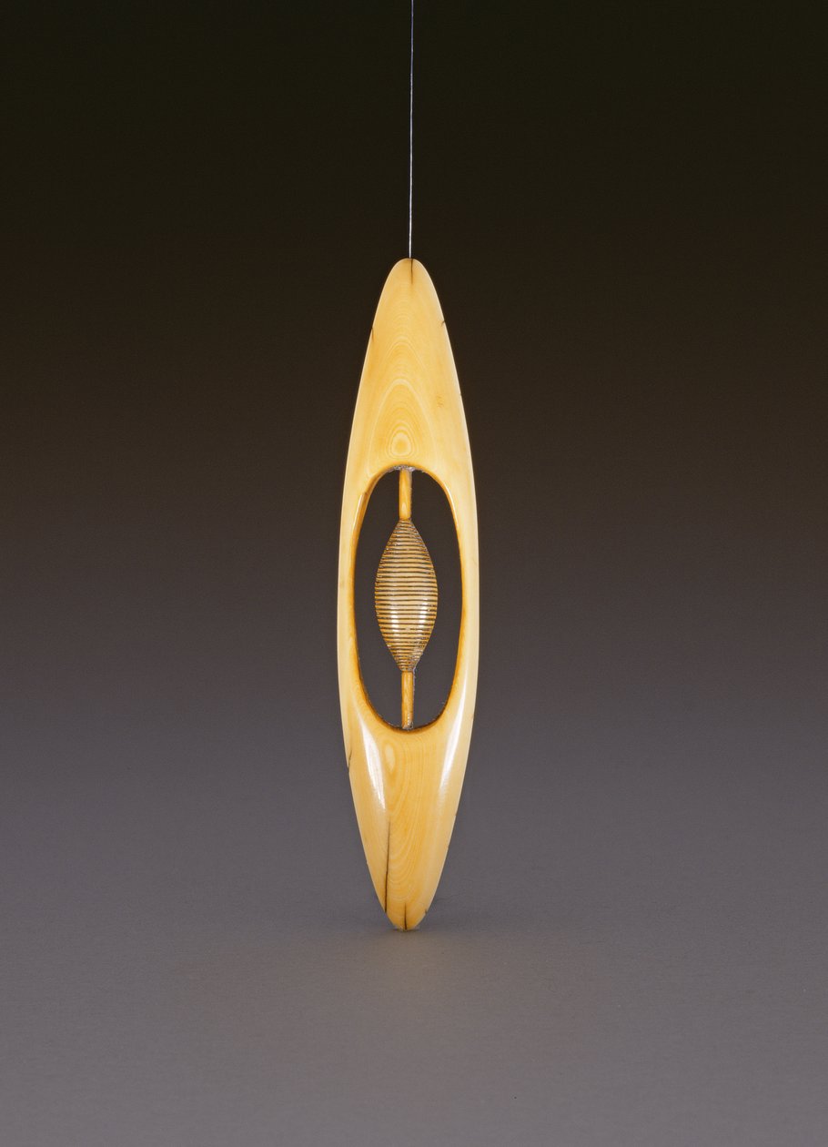 Netsuke skildrer en væverfærge, ca. 1860 (se også 208396) af Ozaki Kokusai