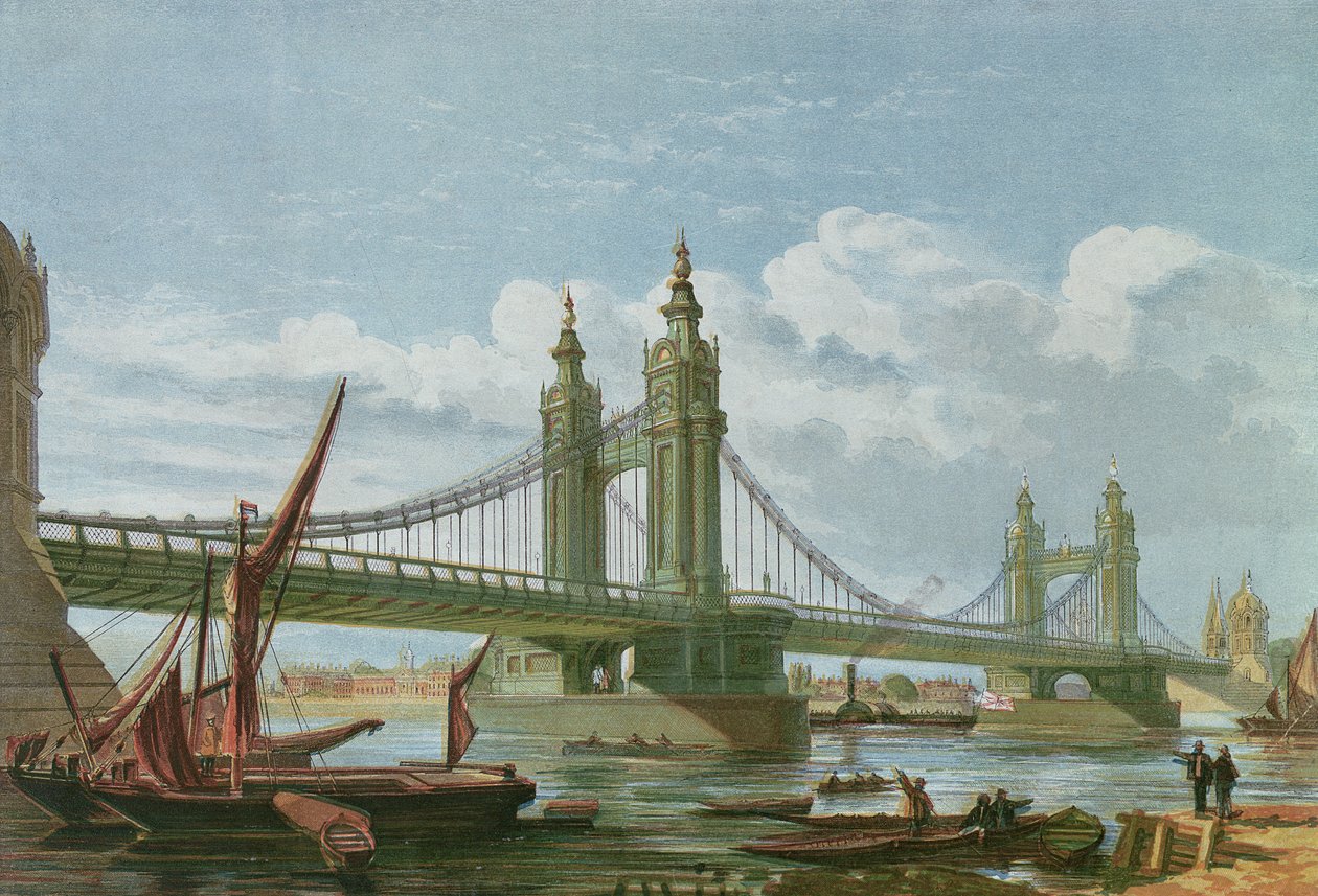 Udsigt over Chelsea New Bridge af P. N. Page