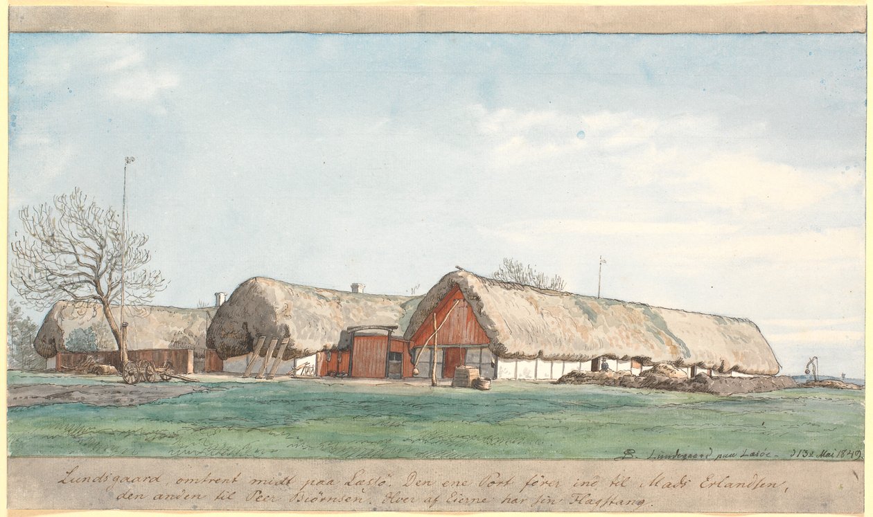 Lundsgaard omtrent midt på Læssø. af P.C. Skovgaard