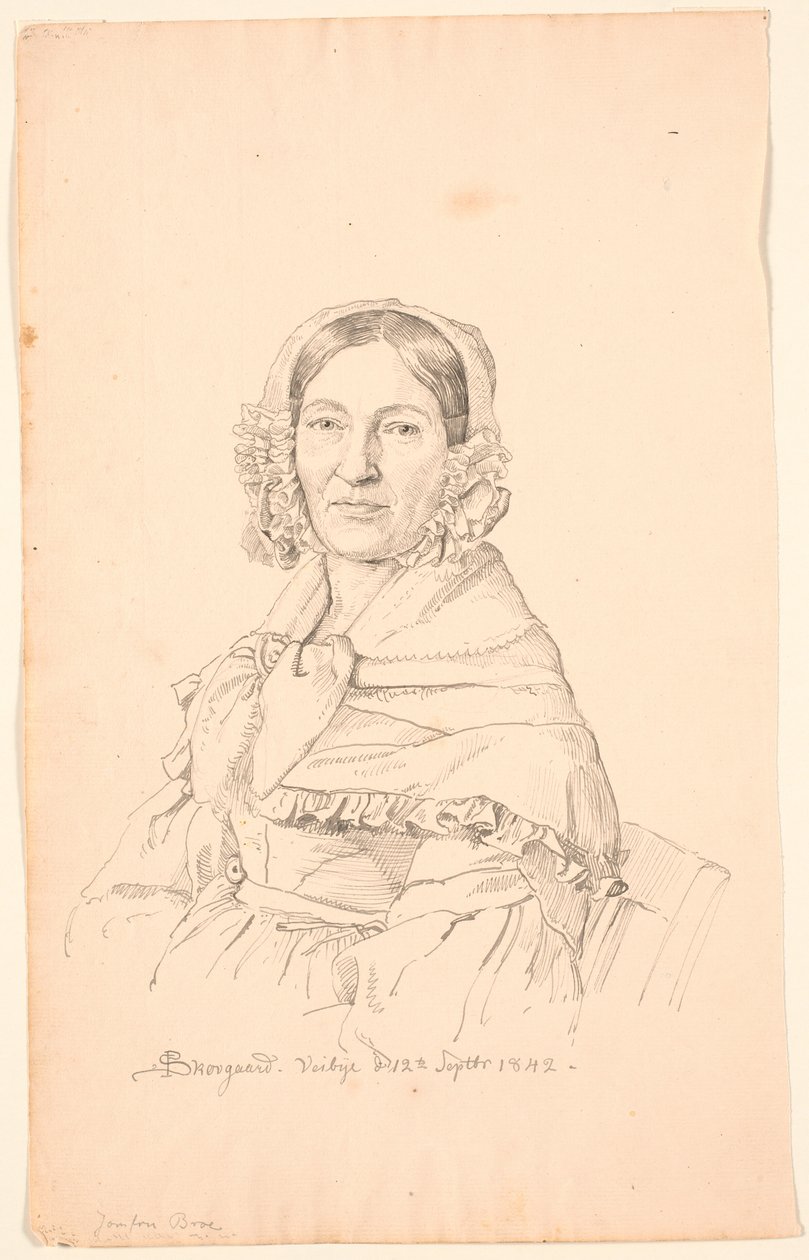 Portræt af jomfrue Broe. af P.C. Skovgaard