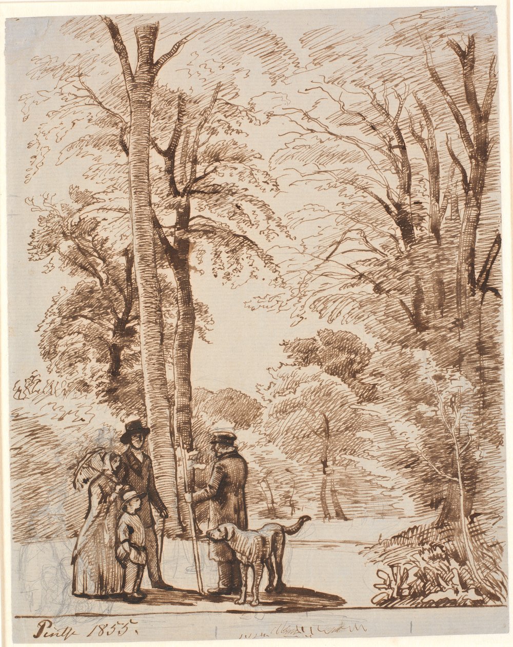 Skovvej med figurer. Islinge af P.C. Skovgaard