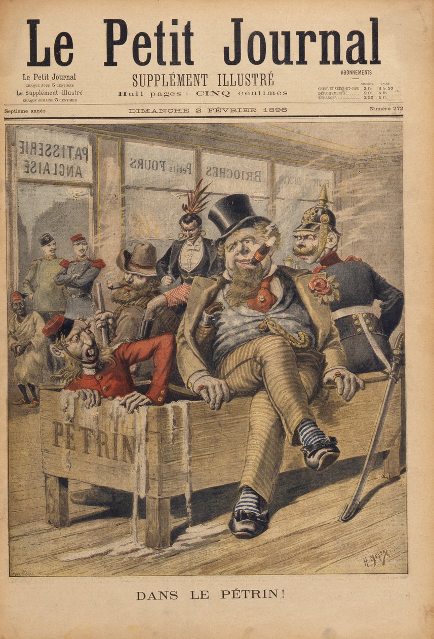 In a Mess!, illustration fra Le Petit Journal, indgraveret af Henri Meyer (1844-91) 2. februar 1896 af P.H.G.V. Michel
