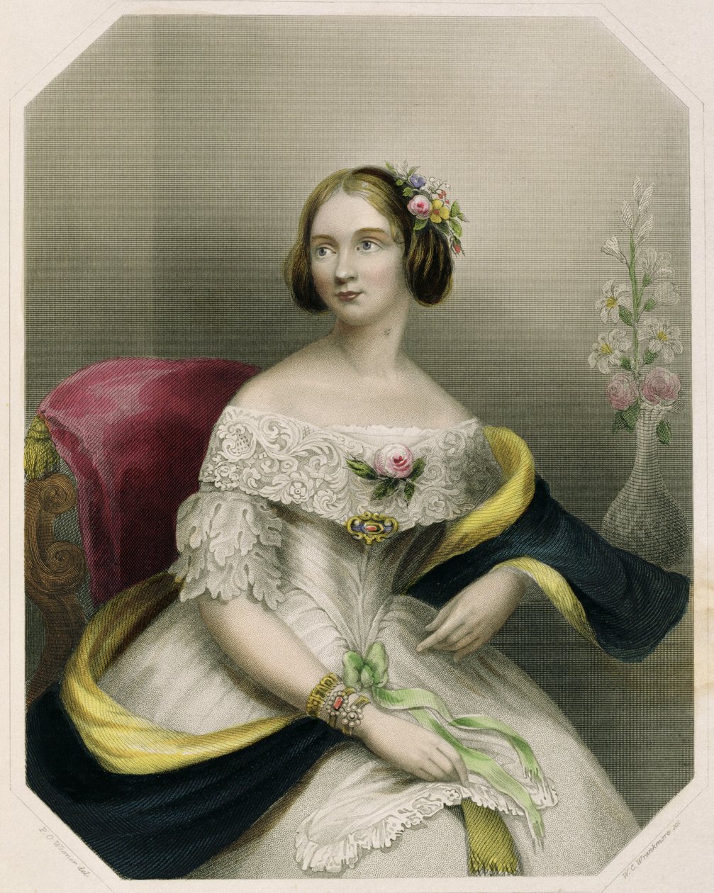 Jenny Lind (1820-70), graveret af W.C. Wrankmore af P.O. Wagner