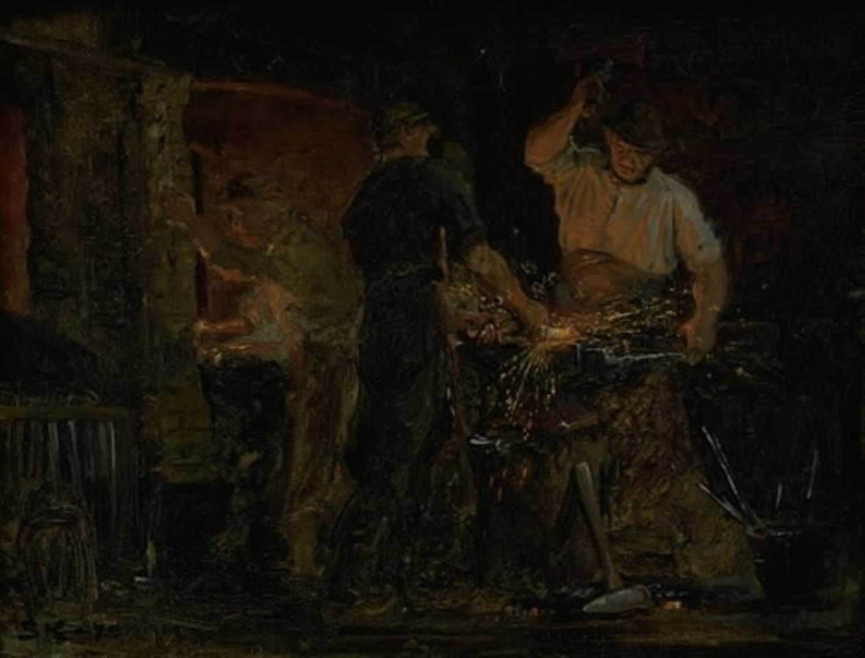 A Smithy in Hornbæk af Peder Severin Krøyer