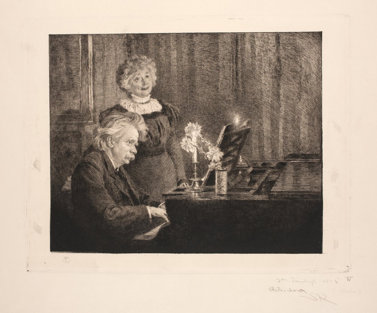 Edvard og Nina Grieg ved klaveret af Peder Severin Krøyer