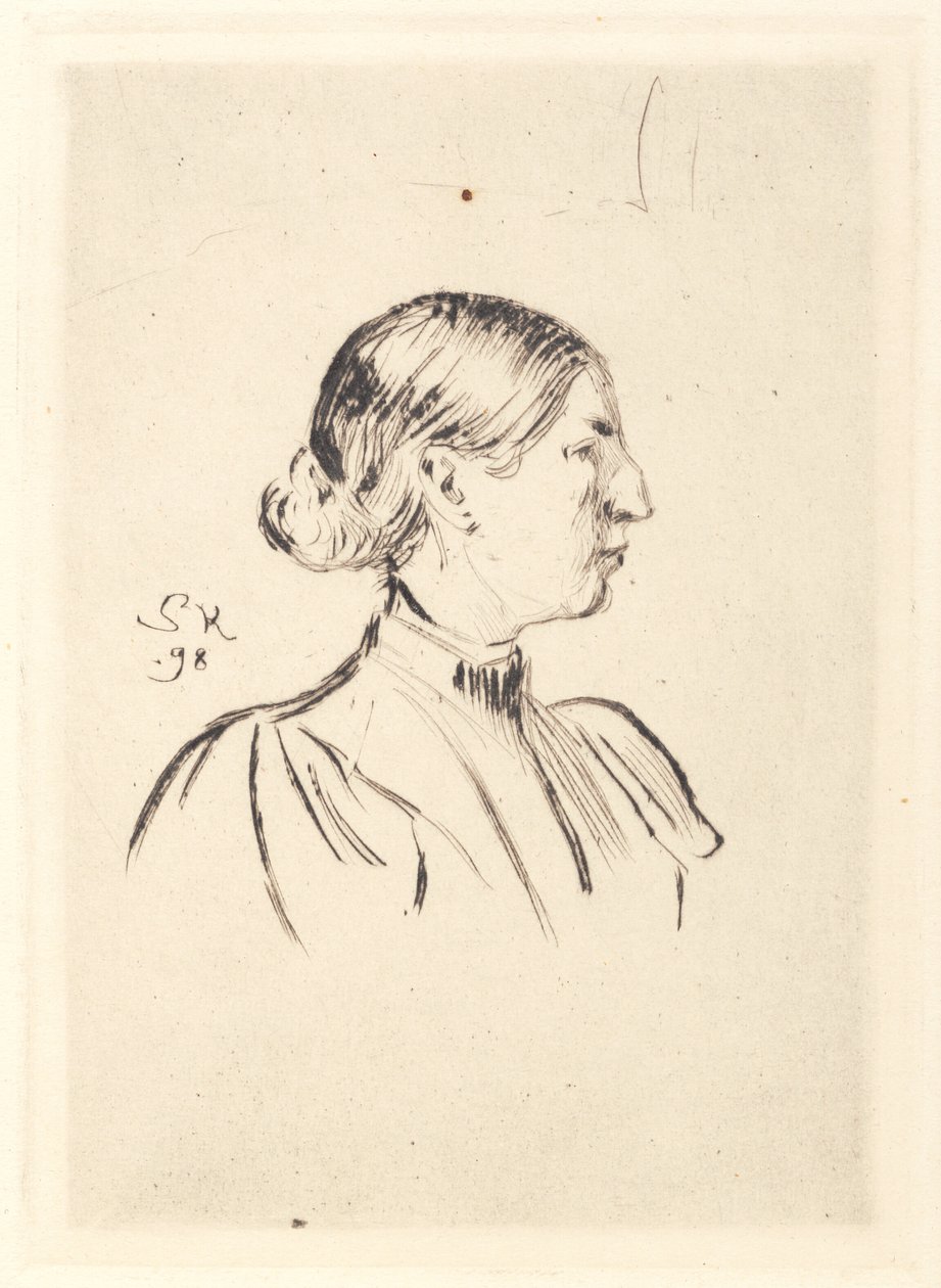 Portræt af Anna Ancher, profil af Peder Severin Krøyer