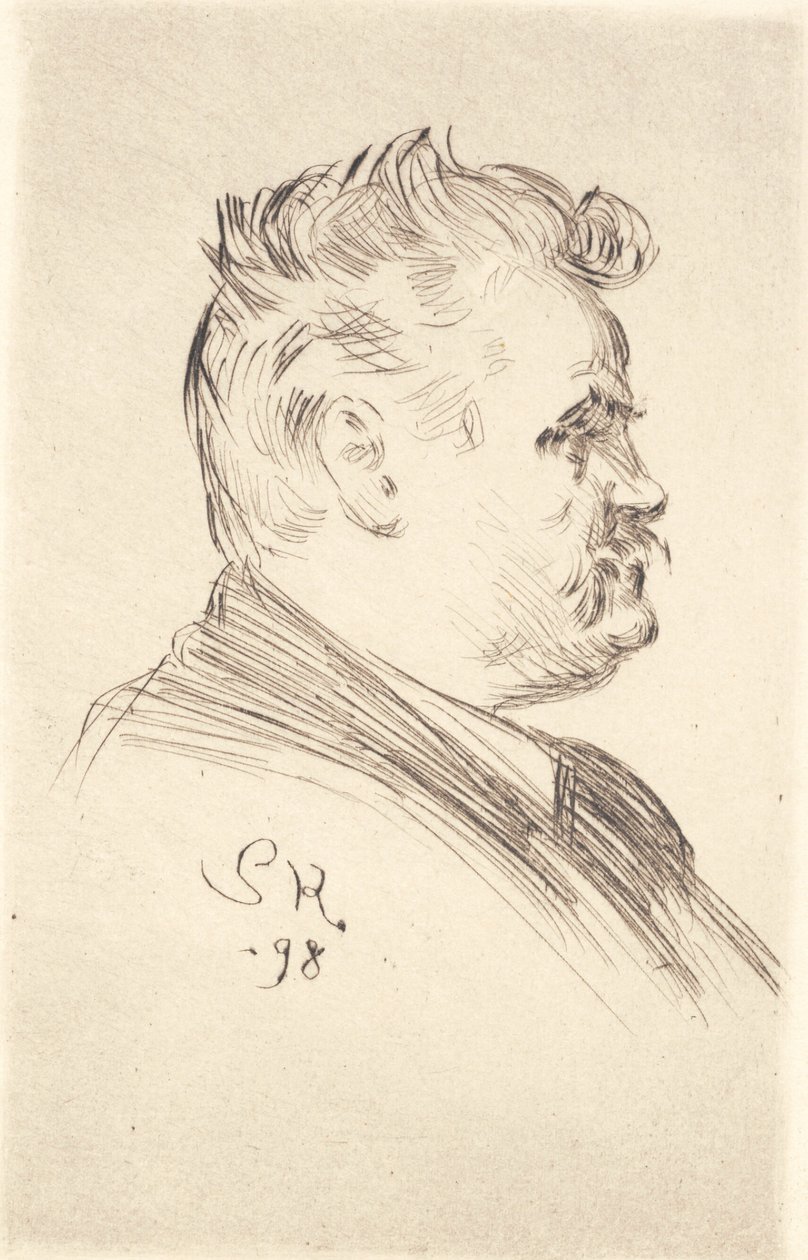 Portræt af Carl Locher, profil af Peder Severin Krøyer