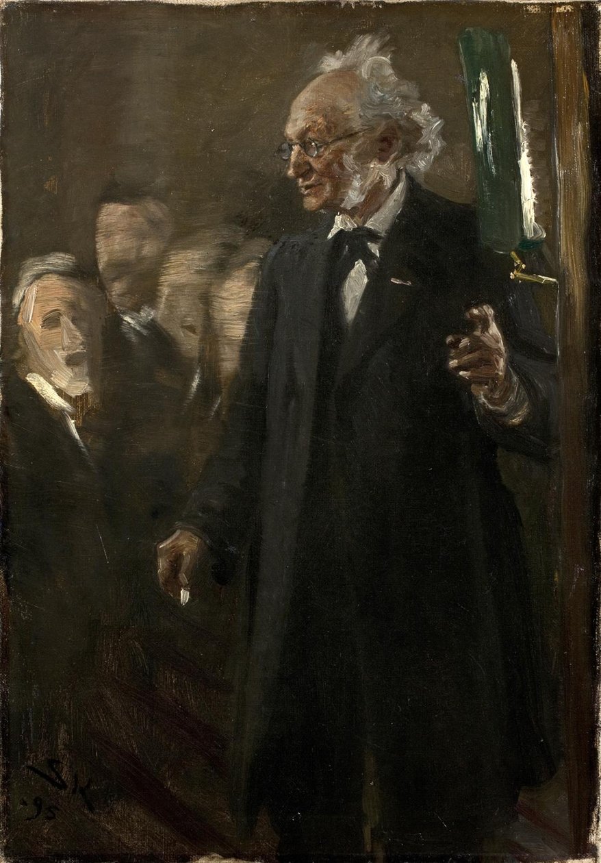 Professor i zoologi, Japetus Steenstrup holder foredrag af Peder Severin Krøyer