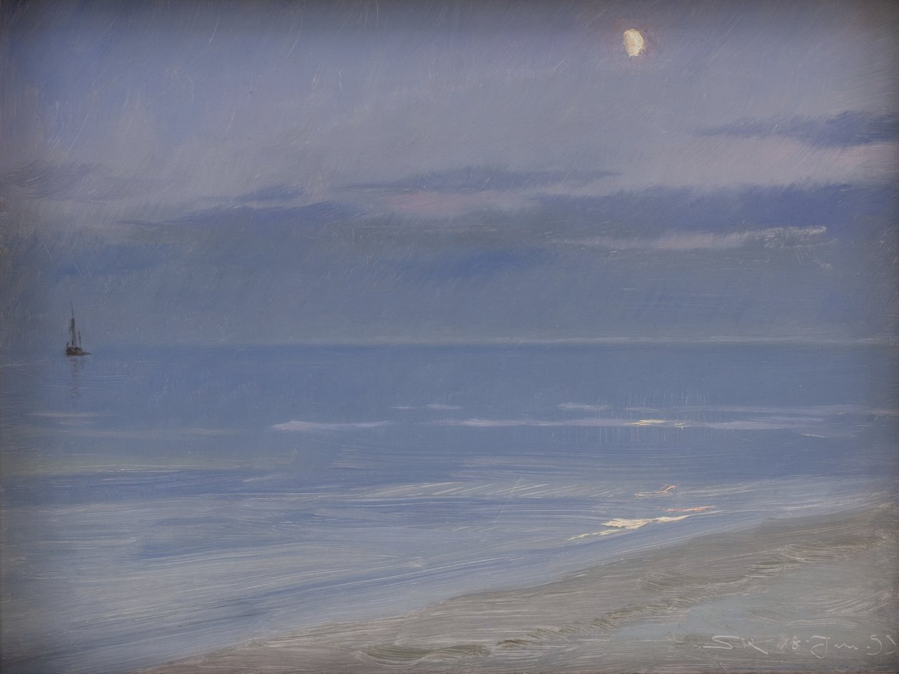 Skagen Strand i måneskin af Peder Severin Krøyer