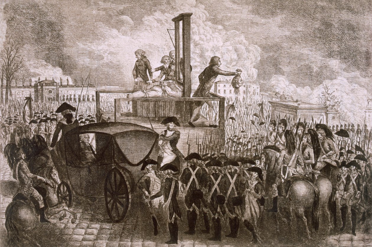Henrettelsen af Louis Capet XVI, 21. januar 1793 (heliograf) af P. Dujardin