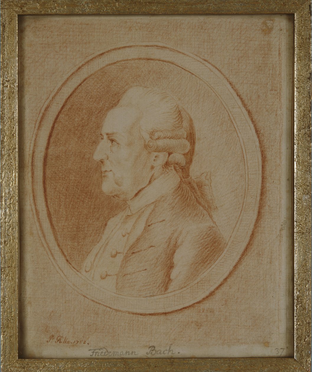 Wilhelm Friedrich Bach, 1782 (rødt kridt på papir) af P. Guelle or Gulle