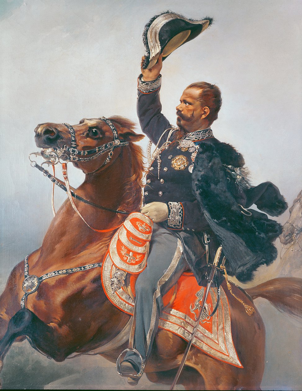 Portræt af Vittorio Emanuele (1820-78) konge af Sardinien og Italien (detaljer) af P. Litta