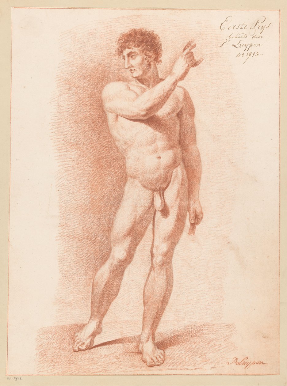 Stående mandlig nøgen, set fra fronten (1. pris 1815) af P. Luypen