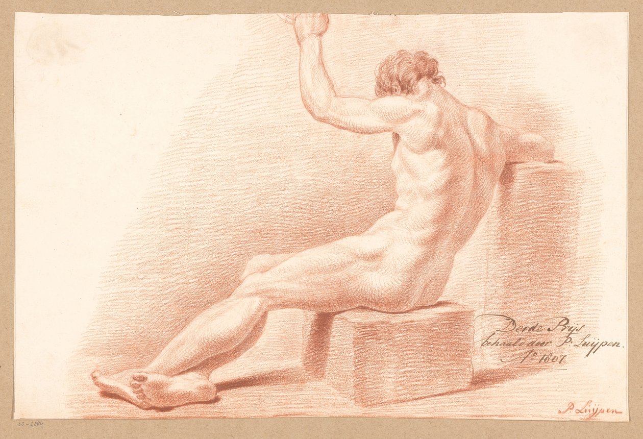 Siddende nøgen mand, set bagfra (3. præmie 1807) af P. Luypen