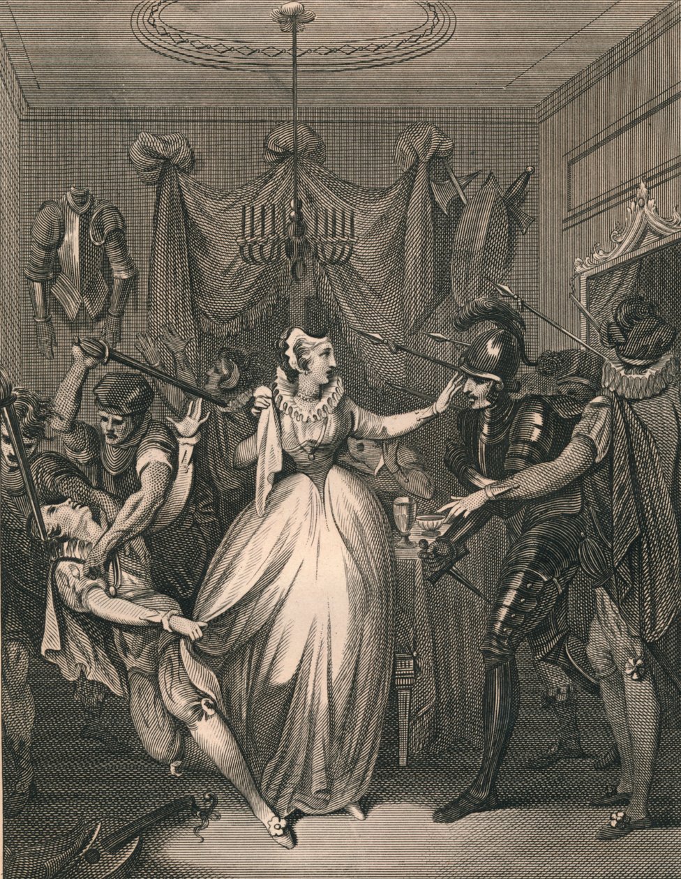 Rizzios død, 1566, 1794-1812 af P Rothwell