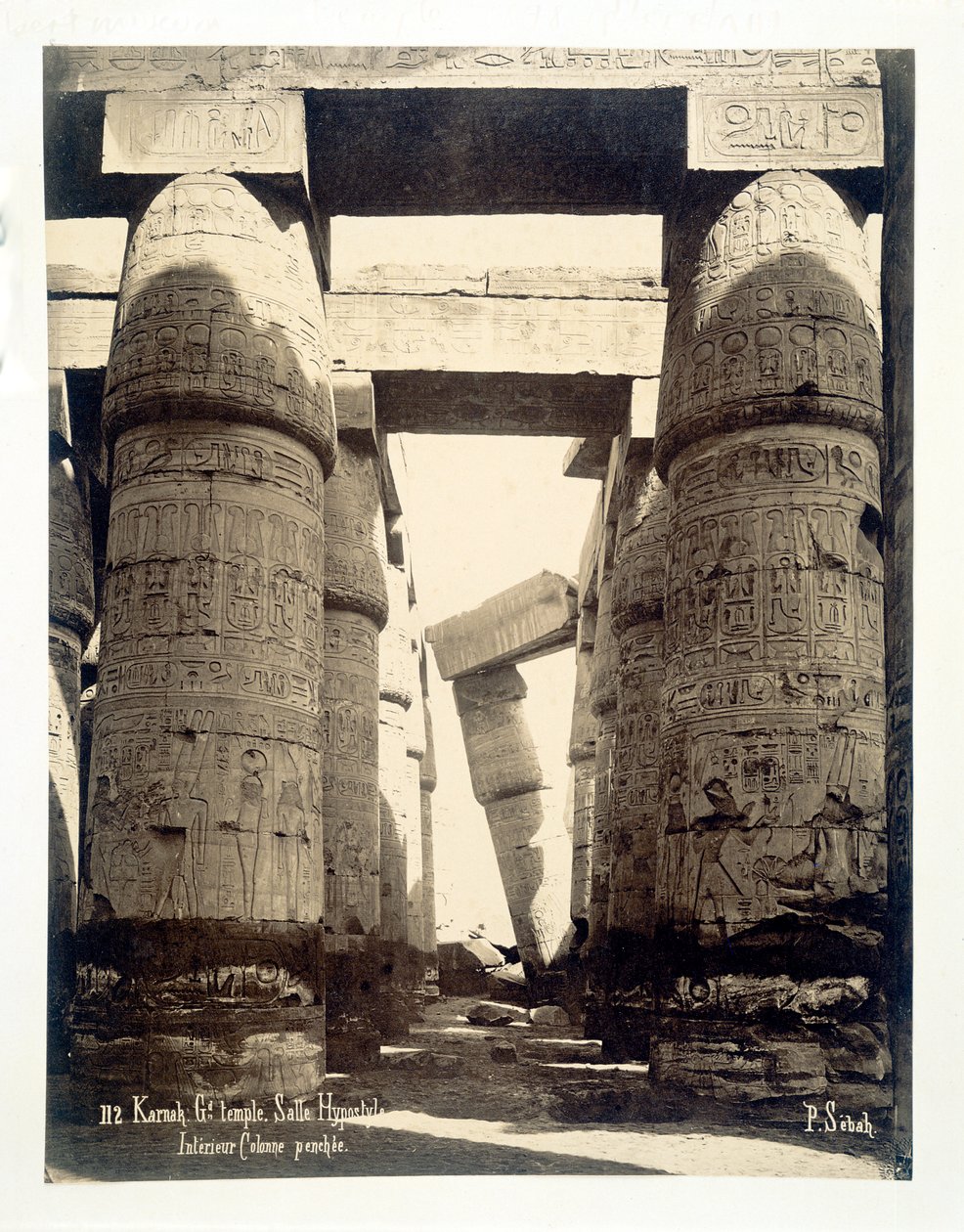 Hypostyle hall, tempel for Amun-Re, Karnak, Egypten, 1878 af P Sebah