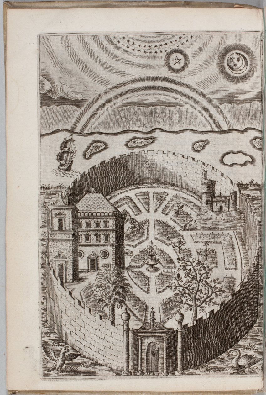 Illustration from "Partheneia Sacra: Or The Mysterious and Delicious Garden of the Sacred Parthenes Symbolically Set Forth and Enriched with Pious Devices and Emblems for the Entertainment of Devout Souls", by Henry Hawkins, 1633dani af P. van Langeren