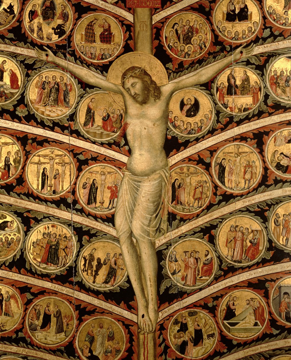 Livets træ, ca. 1310 tempera på panel, detalje af 80607 af Pacino di Buonaguida