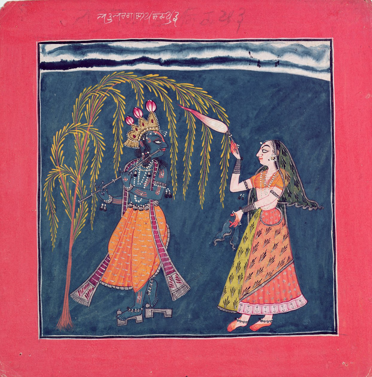 Krishna spiller på fløjte, fra 