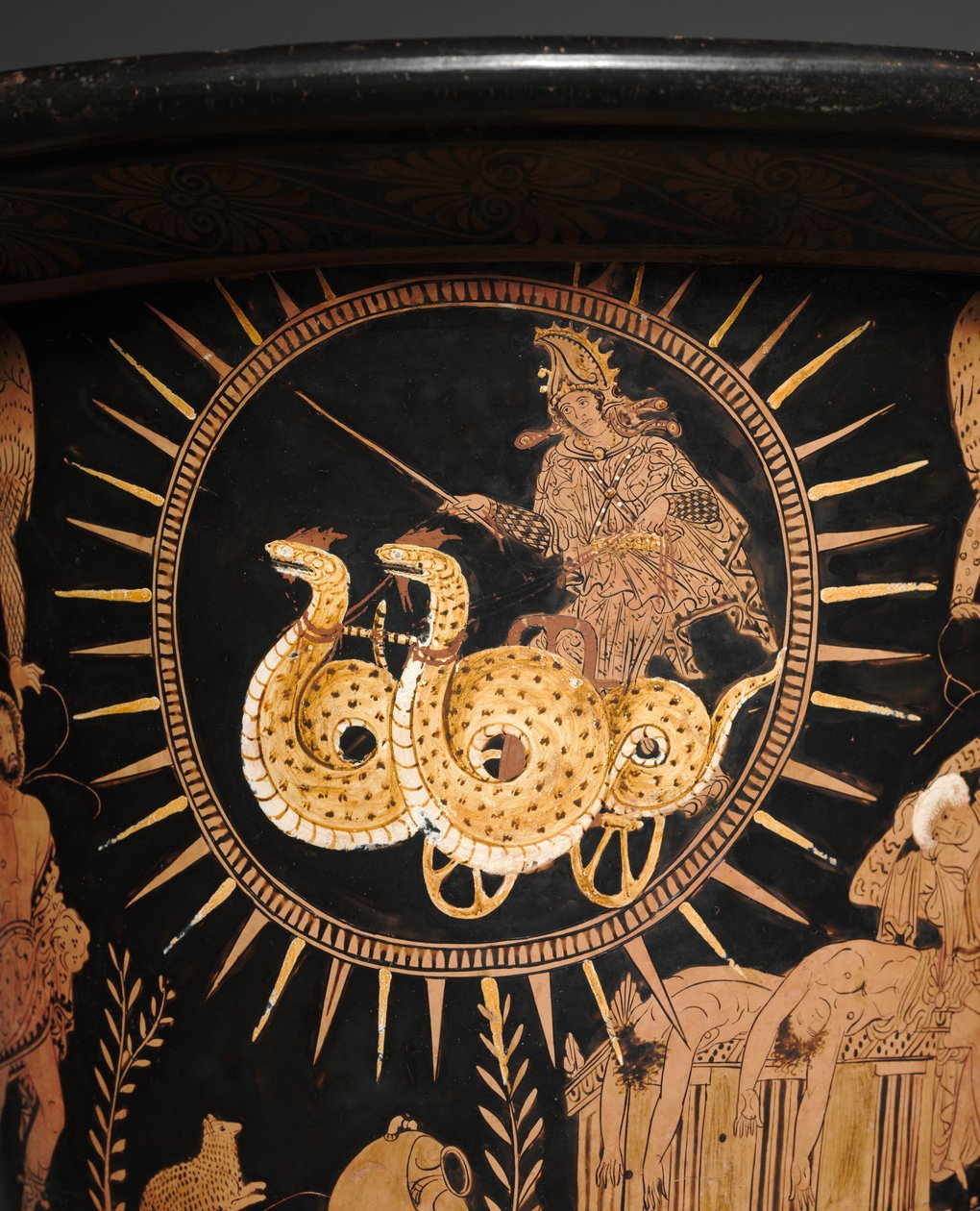 Detalje af et Lucanian Calyx-Krater, ca. 400 f.Kr. (keramik) af Painter Policoro