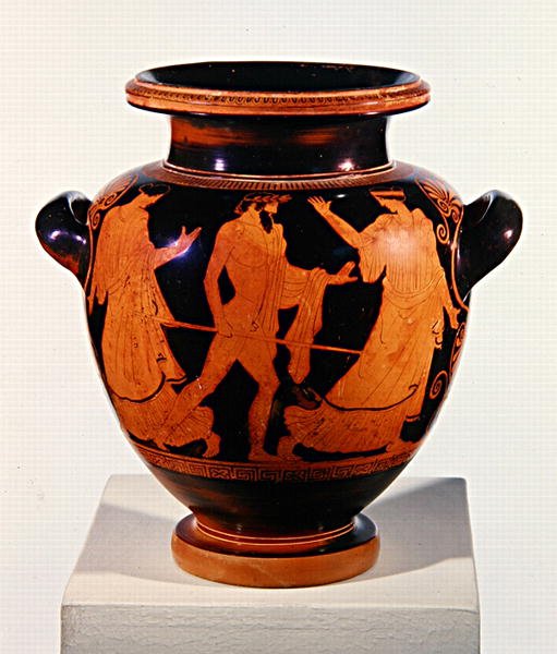 Attic Rødfigur Stamnos (keramik) (se også 293768) af Painter of the Birth of Athena