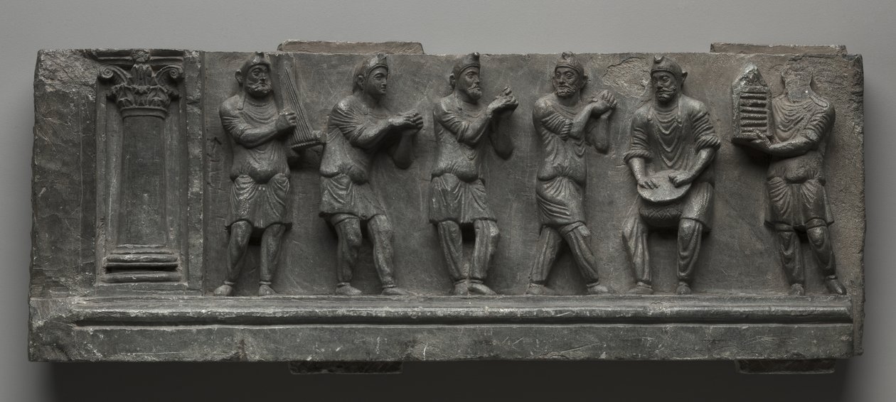 Bachlanian Relief, Pakistan, Gandhara, Buner-området, Tidlig Kushan-periode (ad 1-320) (skifer) af Pakistani School