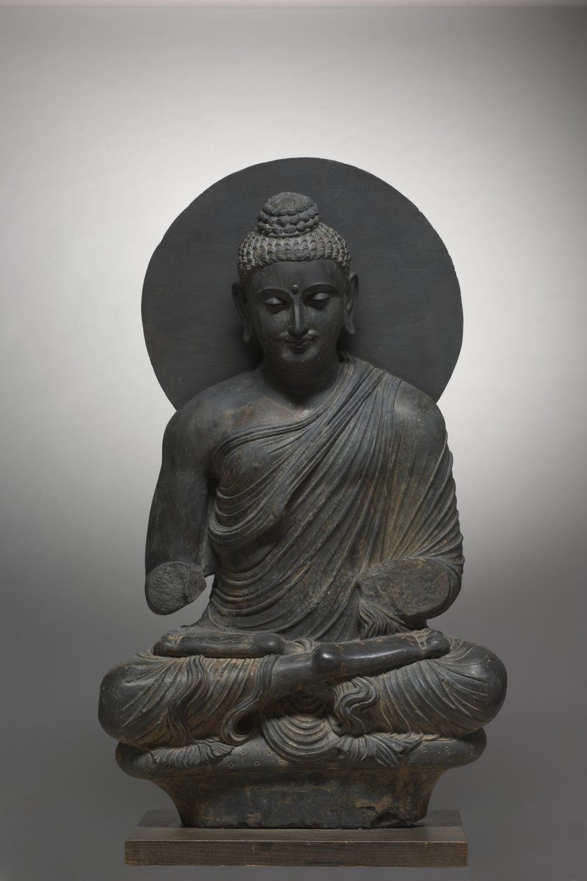 Siddende Buddha, fra Gandhara, Kushan-perioden, 1. halvdel af det 3. århundrede af Pakistani School