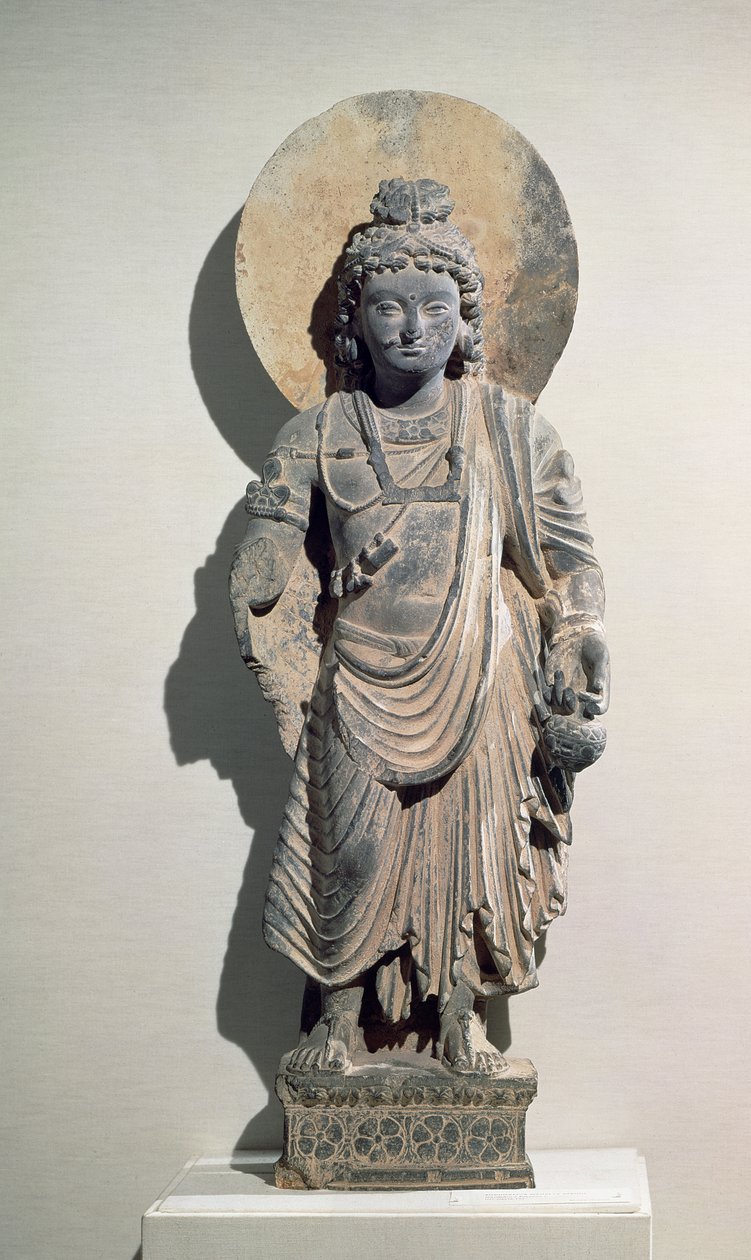Stående Bodhisattva Maitreya, 3. århundrede (skifer) af Pakistani School