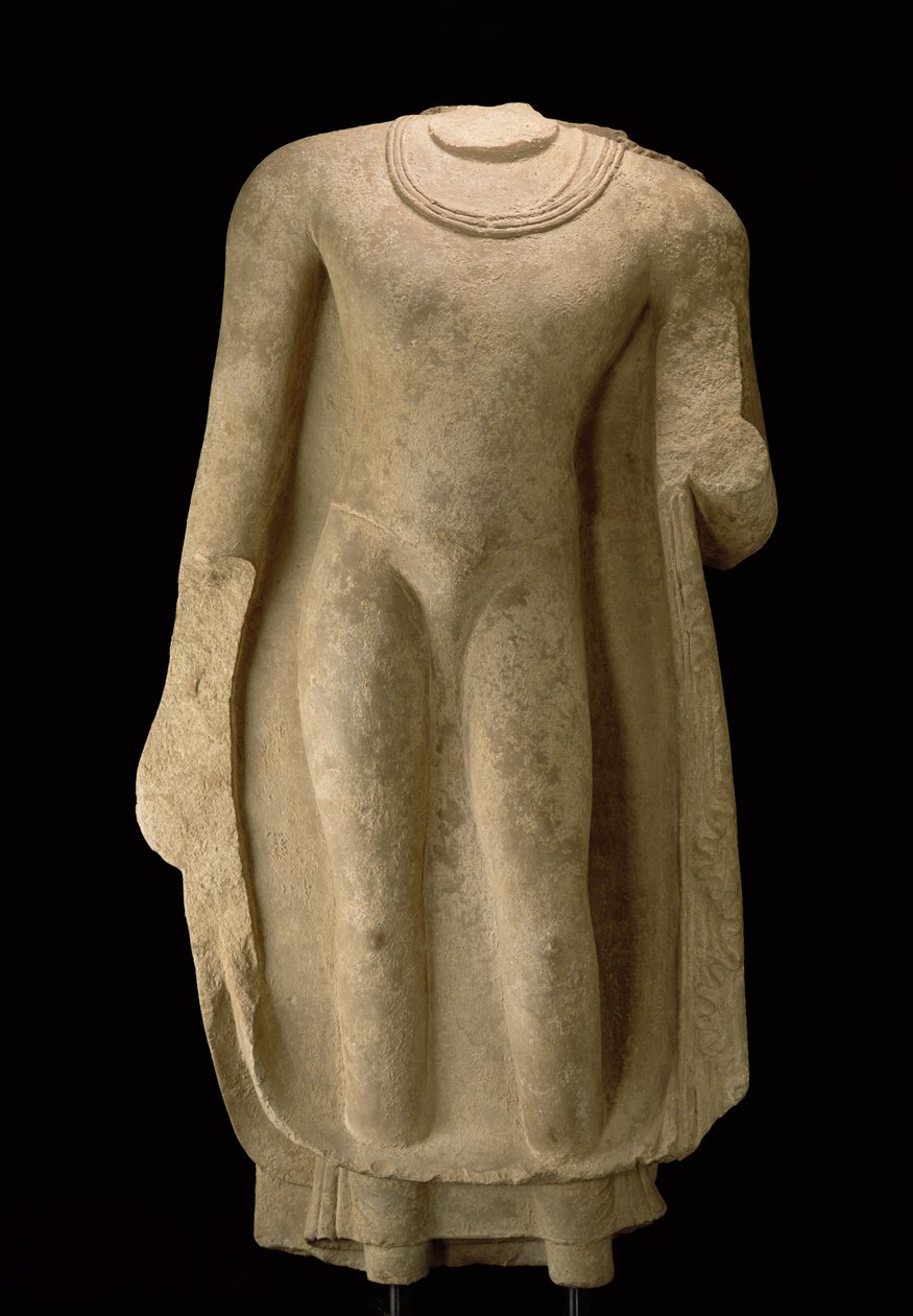 Stående figur af Buddha (hoved mangler), Gandhara af Pakistani School