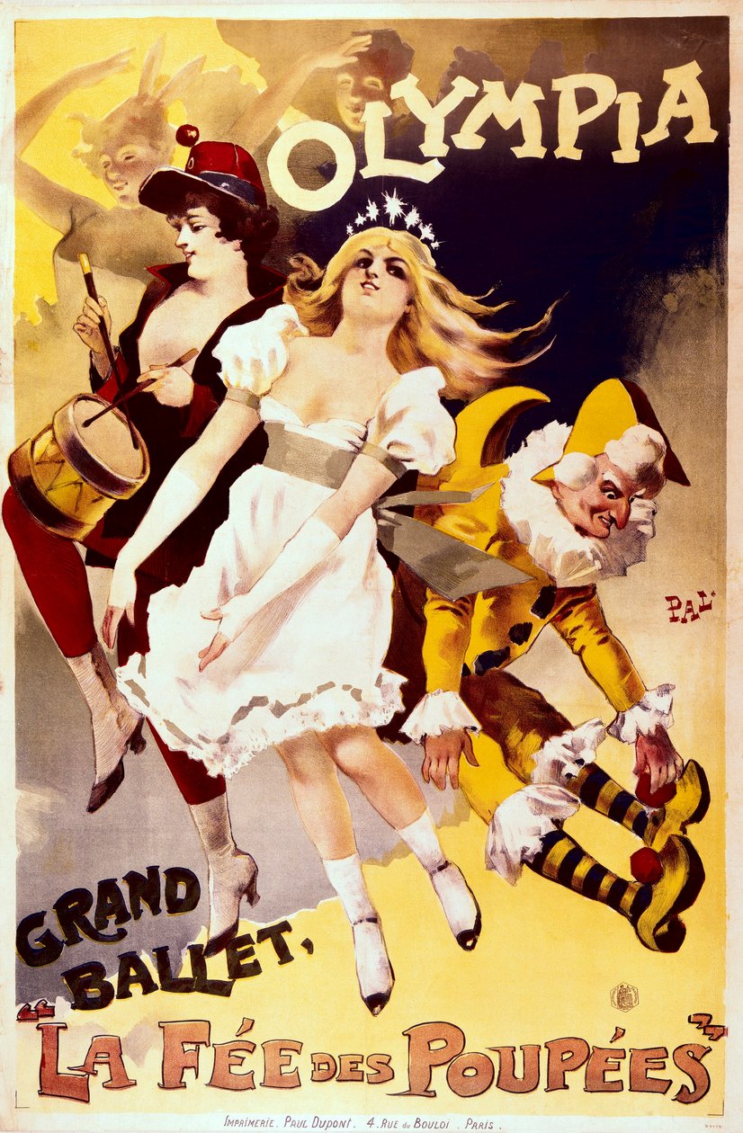 La Fée des Poupées, Reklameplakat for den store ballet i Olympia-teatret (farve litho) af Pal (1855 1942)